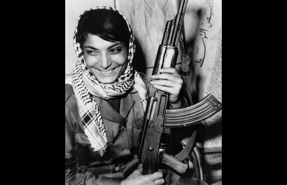 18. Palestinian skyjacker Leila Khaled wore a ring fashioned from a shell casing on her left hand; she said it symbolized that she was “engaged to the revolution.” (Bettman/Corbis/AP Images)