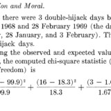 A formula used to calculate the probability that two planes would be hijacked on the same day.