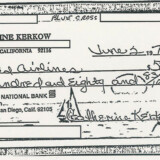 The check that Cathy Kerkow bounced while attempting to pay for the hijackers’ plane tickets.